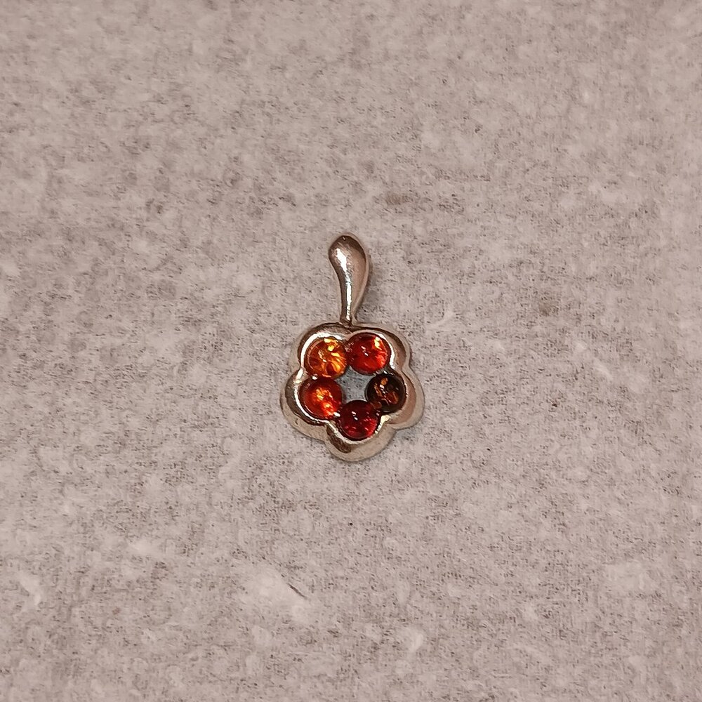 925 Sterling silver Baltic Golden Brown Amber Pendant Gift